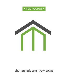 M letter house home vector logo template