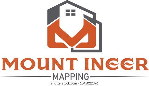 M letter with house symbol logo