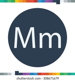 M letter icon.