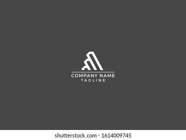 M, m letter icon abstract logo design vector editable file in gray and white color.
