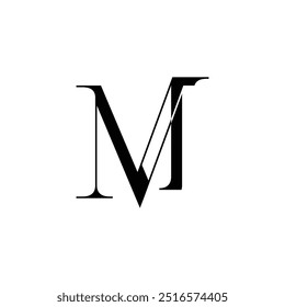 M letter icon, logo, vector illustration