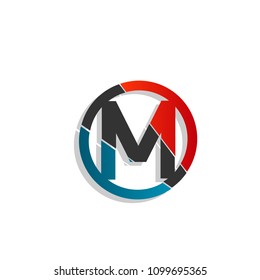 M letter icon logotype symbol sign template illustration.modern simple creative design.isolated on white background