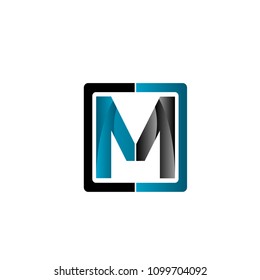 M letter icon logotype symbol sign template illustration.modern simple blue creative design.isolated on white background