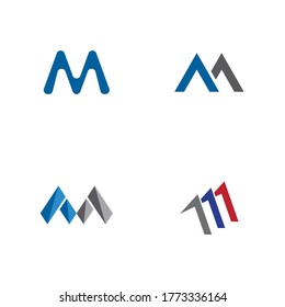 M Letter icon Template vector illustration design
