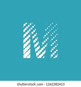 M letter icon with transformation effect on light blue background vector editable