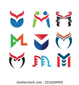 m letter icon vector concept design template web