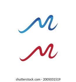M Plantilla de diseño de ilustración vectorial de icono de letra