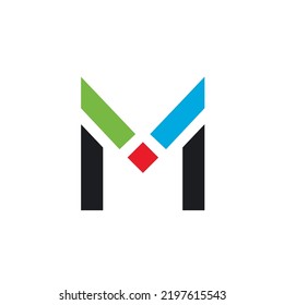 m letter icon vector illustration concept design template