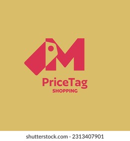 M letter icon vector price tag logo template design. Retail, shopping, e-commerce, online shop, web shop, business sign