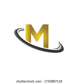 logotipo vectorial de idea de letra M y plantilla de icono de aplicación