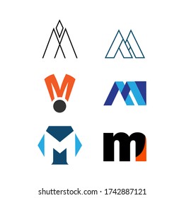 logotipo vectorial de idea de letra M y plantilla de icono de aplicación