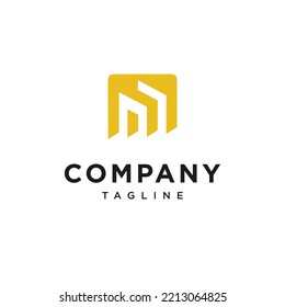 M letter Initial Building vector template logo