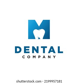 M Letra inicial patrón vectorial moderno con logotipo dental creativo inspiración de icono único