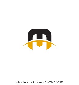 M letter initial icon logo design vector template
