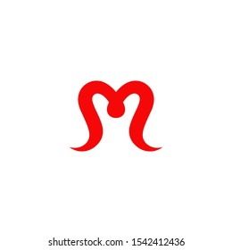 M letter initial icon logo design vector template