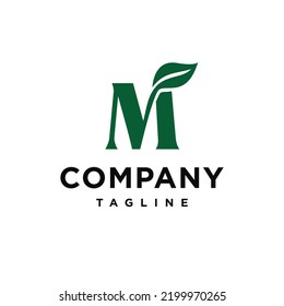 M Letter Initial Leaf modern Logo Vector template creative unique icon inspiration
