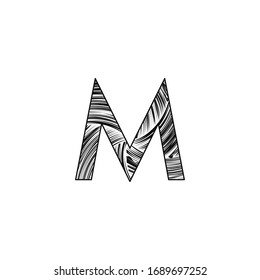 M Letter Initial Letter Logo, Black and white art style letter vector design concept