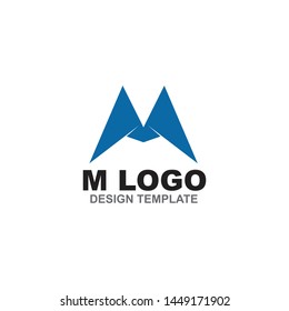 M letter initial logo design vector template