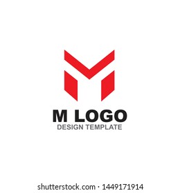M letter initial logo design vector template