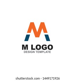 M letter initial logo design vector template