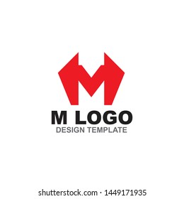 M letter initial logo design vector template