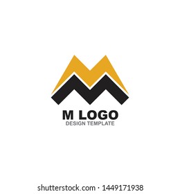 M letter initial logo design vector template