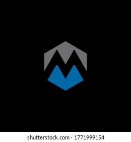 M letter initial logo design vector template