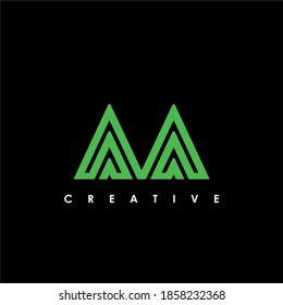 Ilustración de vectores de plantilla de diseño de logotipo inicial de M Letter	
