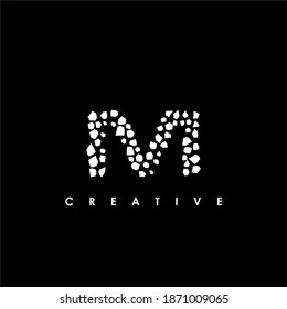 M Letter Initial Logo Design Template Vektorgrafik	
