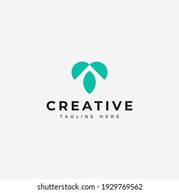 M letter initial Logo design vector template. Abstract letter M nature icon logo Premium