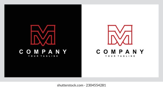 M Letra Plantilla de vector de diseño de logotipo inicial