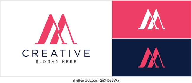 Ilustración vectorial de Plantilla de diseño de logotipo inicial de letra M