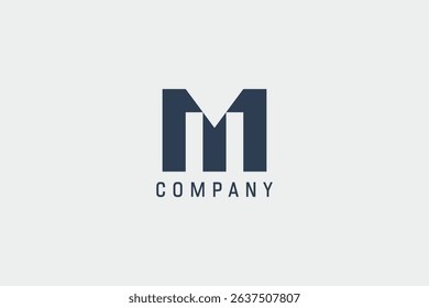M Letter Initial Logo. Geometric M Letter Isolated On White Background. Flat Vector Logo Design Template Element Usable For Construction Architecture Building Logos.