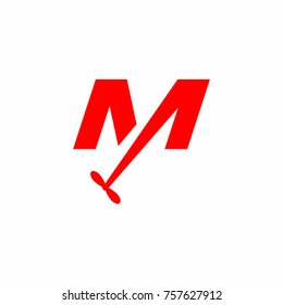 M Letter Initial Logo Marine Propeller Vector