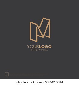 The 'M' letter initial monogram . Simple and modern geometric vector logo design. Good for jewelry shop or any company. 