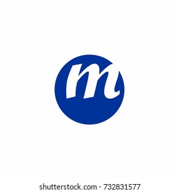 M Letter Initial on Circle Shape Logo vector