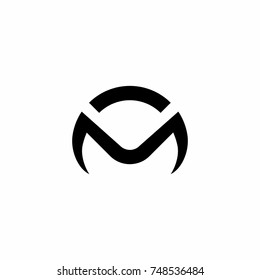 M Letter Initial with Signal Icon Logo Vector