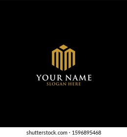 M letter initial vector logo concept.