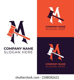 M Letter, Law firm logo, attorney at law logo, simple logo, logo for business, icon and vector