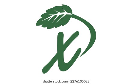 m Letter with Leaf Logo Vector