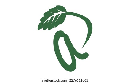 m Letter with Leaf Logo Vector