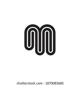 m letter linear style logo design