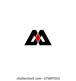 m letter logo. aa letter logo