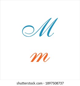 M letter logo abstract design on white color background. m icon