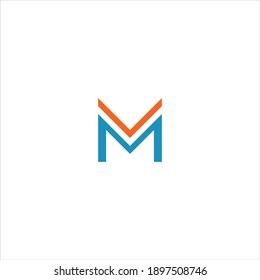 M letter logo abstract design on white color background. m icon