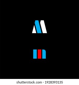 M letter logo abstract design on black color background. m alphabet
