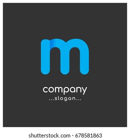m Letter Logo, alphabet logo design.