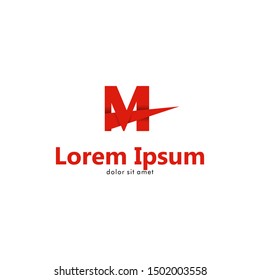 M Letter Logo with an Arrow Piercing it