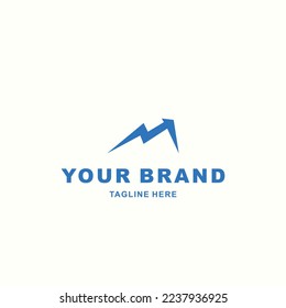 M letter logo with up arrow suitable for finance company