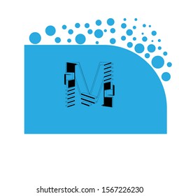 M letter logo with background.